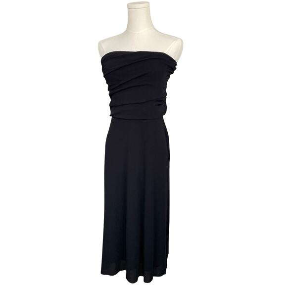 Weston Wear Black Strapless A-Line Midi Dress Womens M Elegant Classic Romantic - Picture 1 of 9